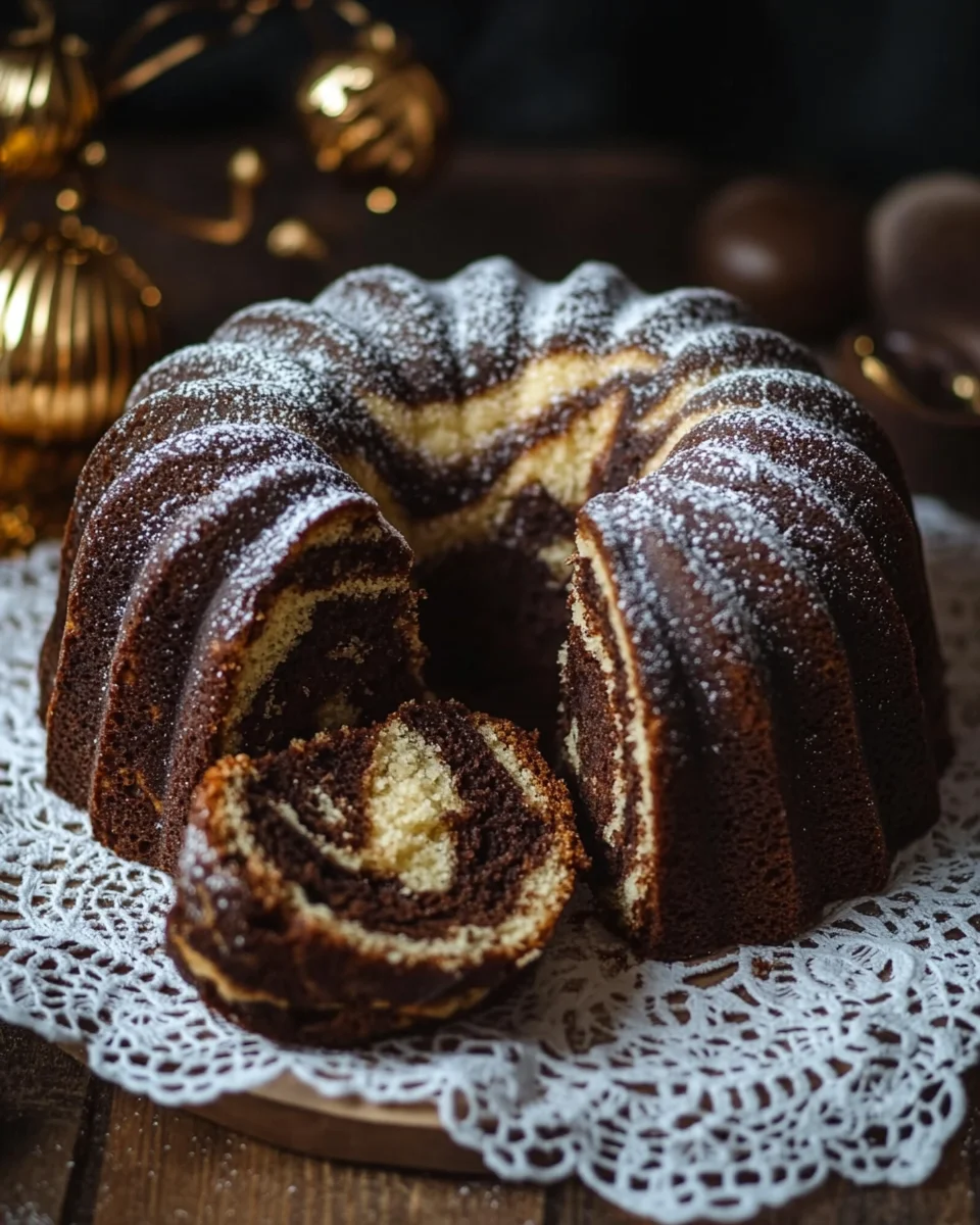 Marmor-Lebkuchen-Gugelhupf