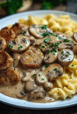 Medaillons in Champignon Rahmsoße mit Spätzle 26 Medaillons in Champignon Rahmsoße mit Spätzle