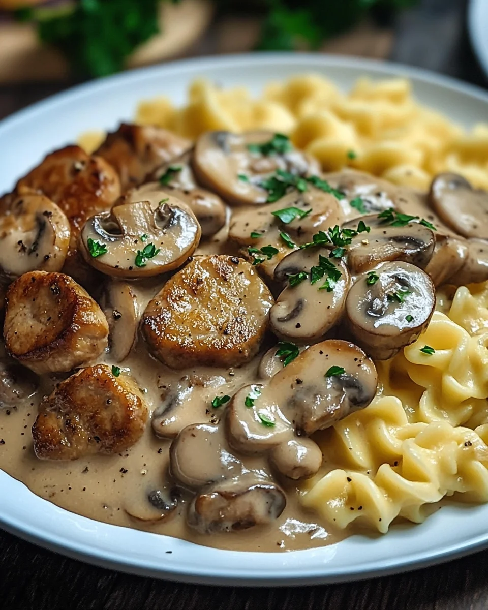 Medaillons in Champignon Rahmso&szlig;e mit Sp&auml;tzle