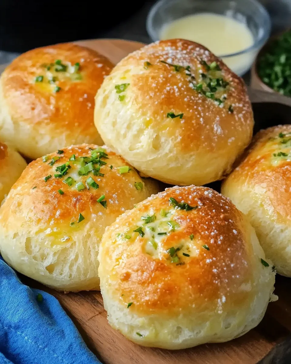 Megalecker Knoblauch Brötchen gefüllt mit Mozzarella Käse Rezept