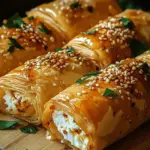 Ofen-gebackene Feta-Rollen mit Chili-Honig
