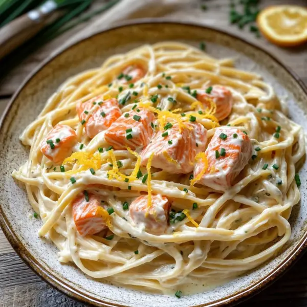 Orangen Lachs Pasta