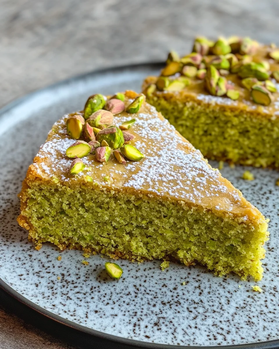 Pistazienkuchen mit Zitrone und Mandeln