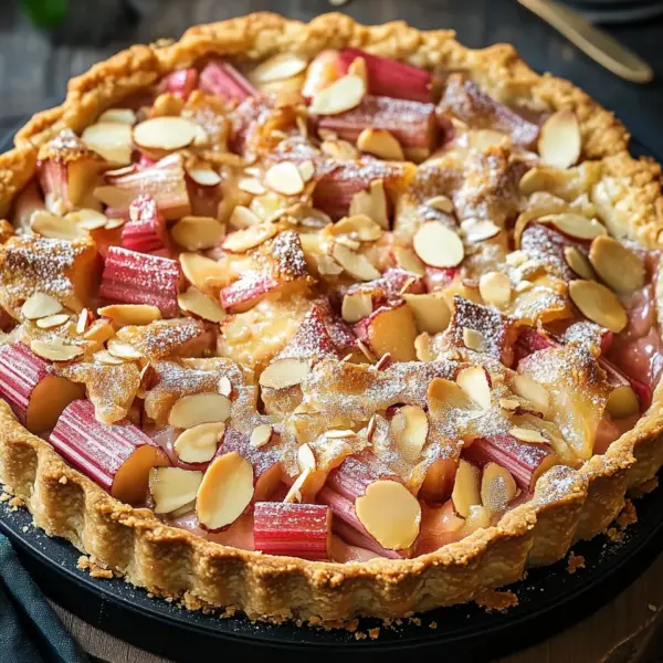Rhabarber Tarte mit Mandelcreme - Rhabarber Frangipane Tarte