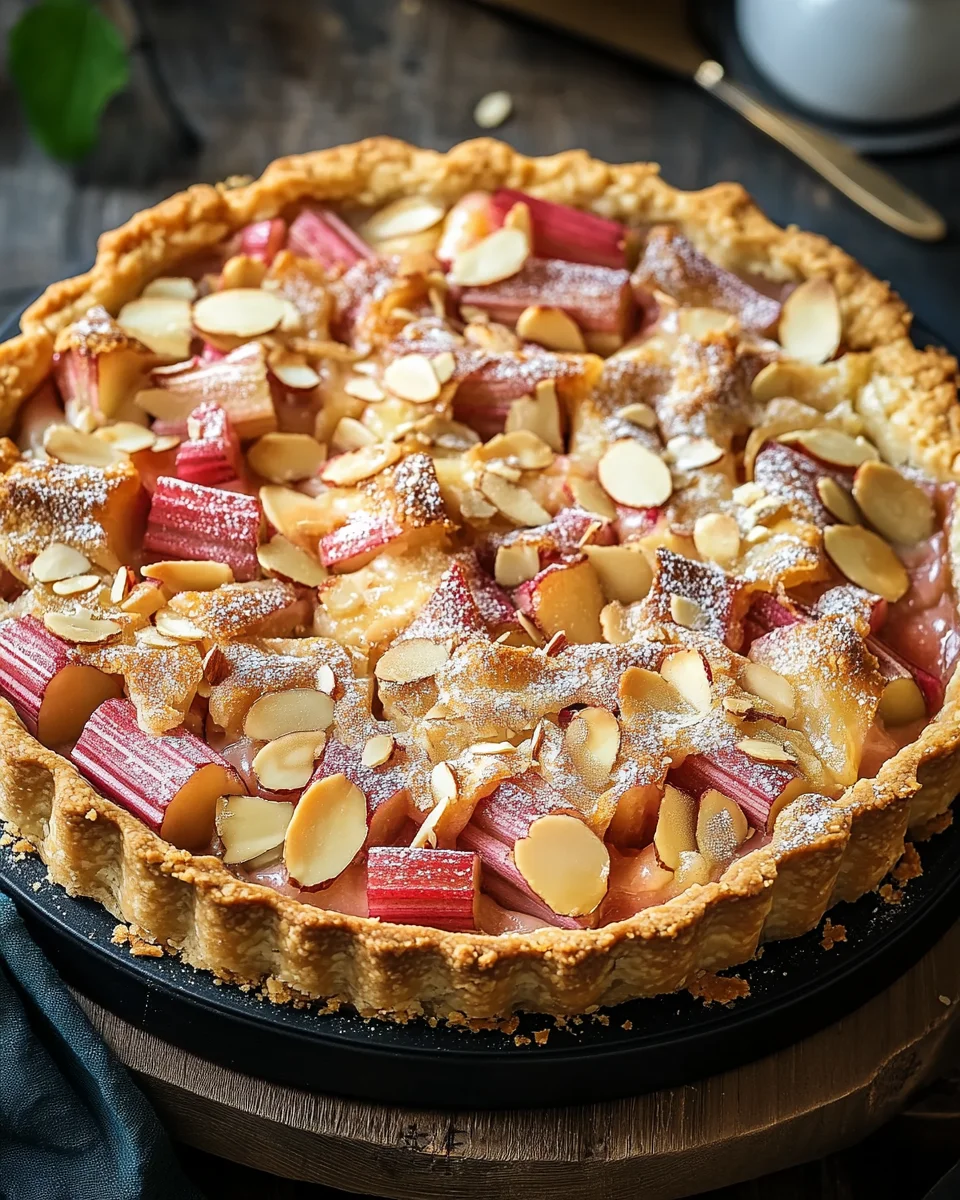 Rhabarber Tarte mit Mandelcreme - Rhabarber Frangipane Tarte