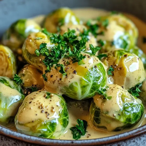Rosenkohl in Frischkäse-Senfsauce