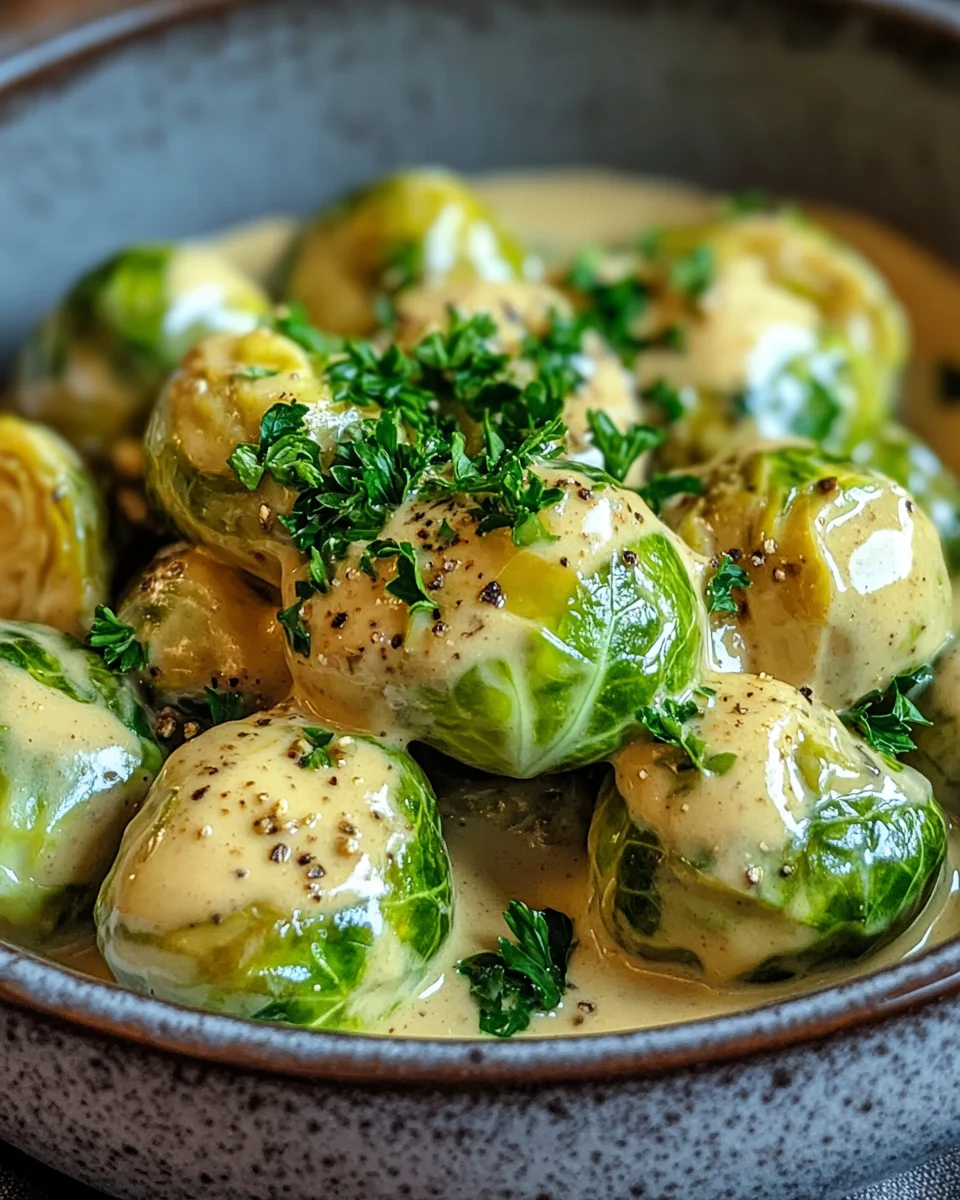 Rosenkohl in Frischkäse-Senfsauce