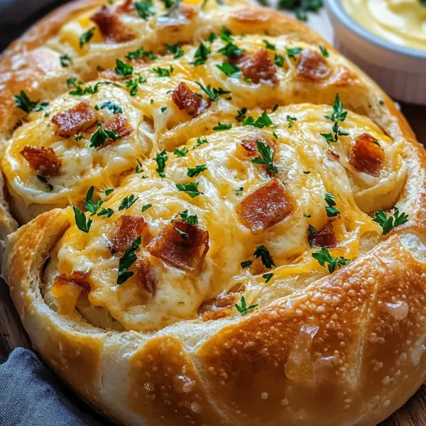 Speck & Käse Brötchen mit Knoblauchbutter