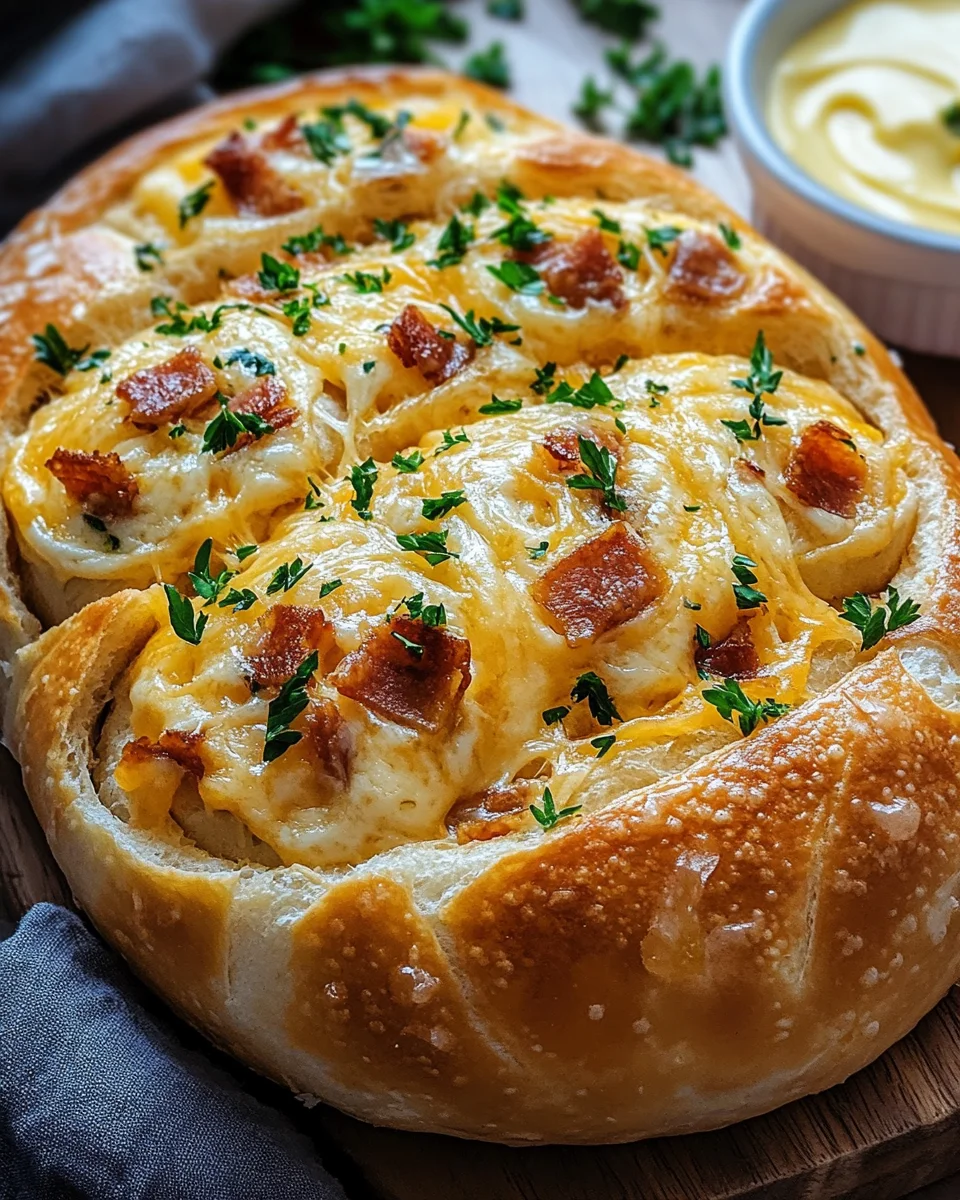 Speck & Käse Brötchen mit Knoblauchbutter