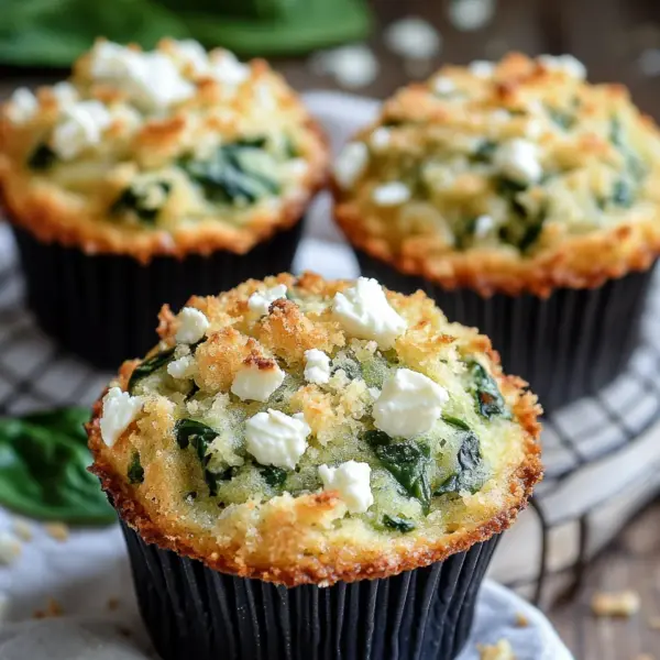 Spinat-Feta-Muffins mit doppelt Käse und Crunch