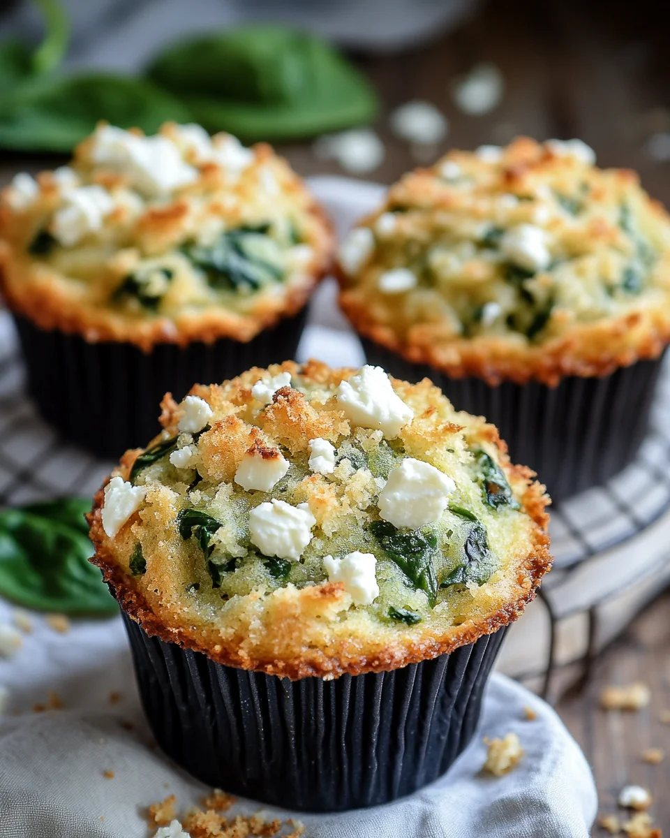 Spinat-Feta-Muffins mit doppelt Käse und Crunch
