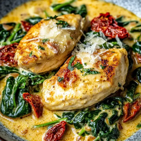 Spinat Parmesan Hähnchen