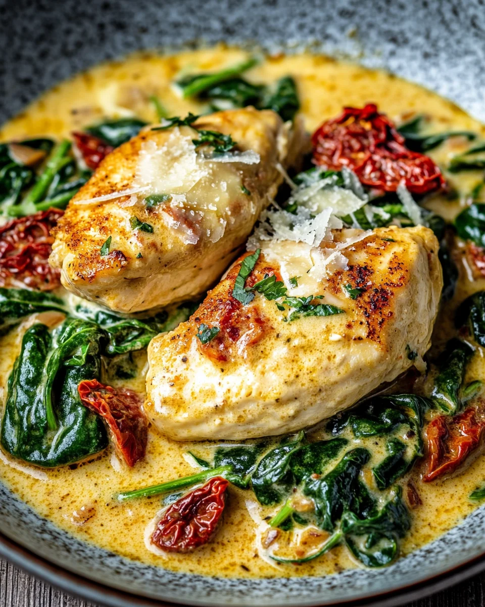 Spinat Parmesan H&auml;hnchen