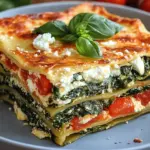Spinatlasagne mit Feta und Tomaten