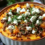 S&uuml;&szlig;kartoffel-Hackfleisch-Auflauf mit Feta