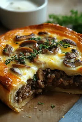Torte mit Pilzen, Hackfleisch und Käse 24 Torte mit Pilzen, Hackfleisch und Käse