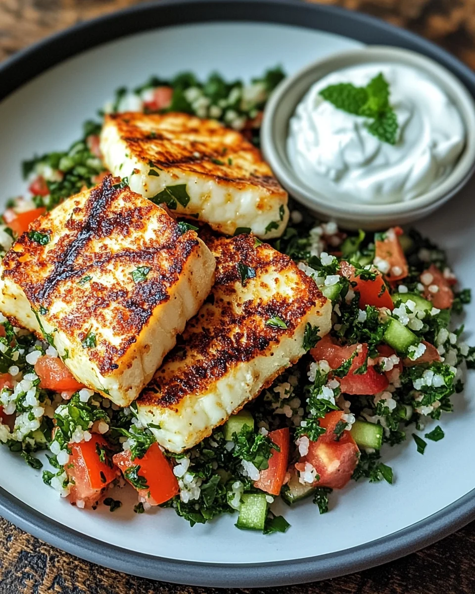 Würziger Halloumi mit Tabbouleh und Minzjoghurt 22 Würziger