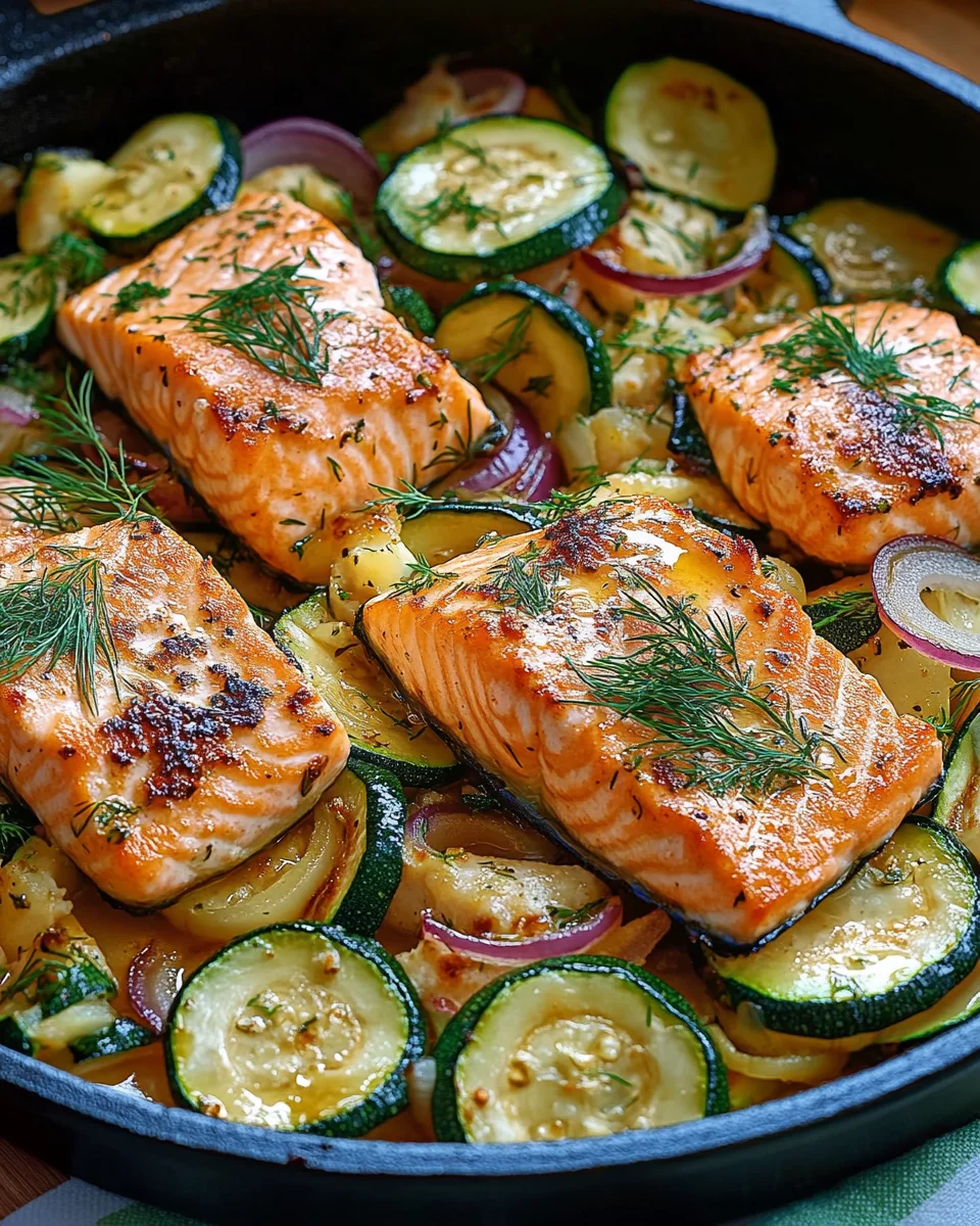Zucchinipfanne mit Lachs 19 Zucchinipfanne