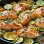 Zucchinipfanne mit Lachs
