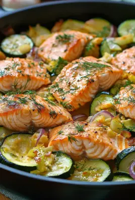 Zucchinipfanne mit Lachs