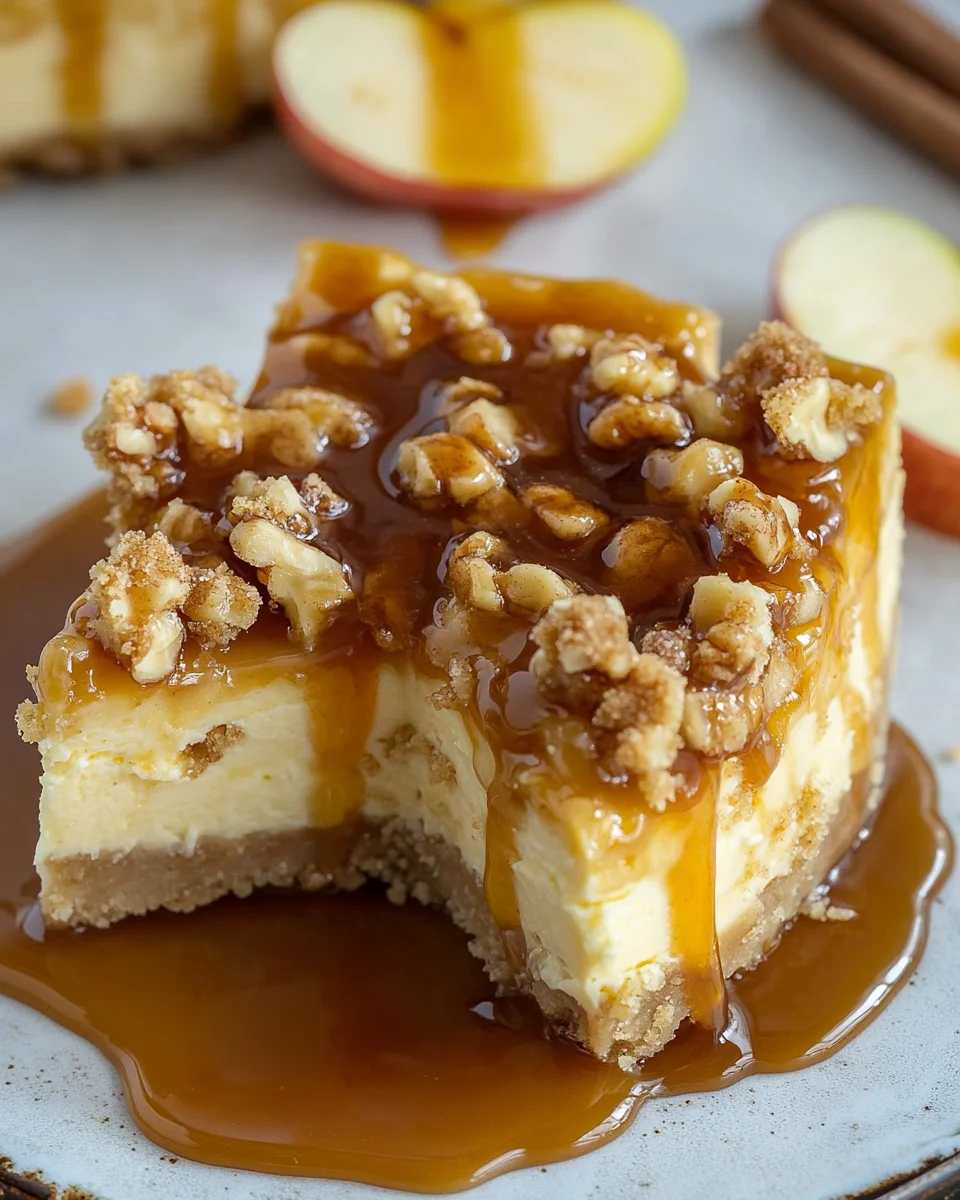 Apfel-Cheesecake mit Walnuss-Streuseln und Karamellsauce 26 Apfel-Cheesecake