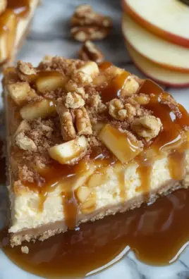 Apfel-Cheesecake mit Walnuss-Streuseln und Karamellsauce
