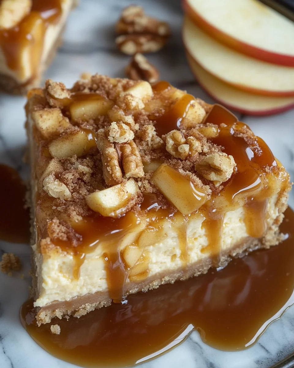 Apfel-Cheesecake mit Walnuss-Streuseln und Karamellsauce 28 Apfel-Cheesecake mit Walnuss-Streuseln und Karamellsauce