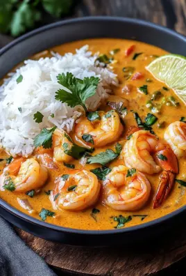Aromatisches Garnelen Curry mit Kokosmilch und Reis