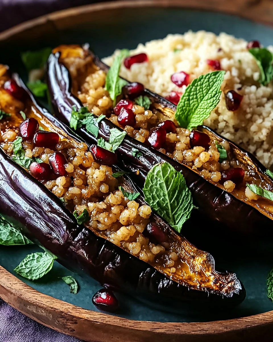 Auberginen mit Dattel-Mandel-Couscous und Minze 20 Auberginen