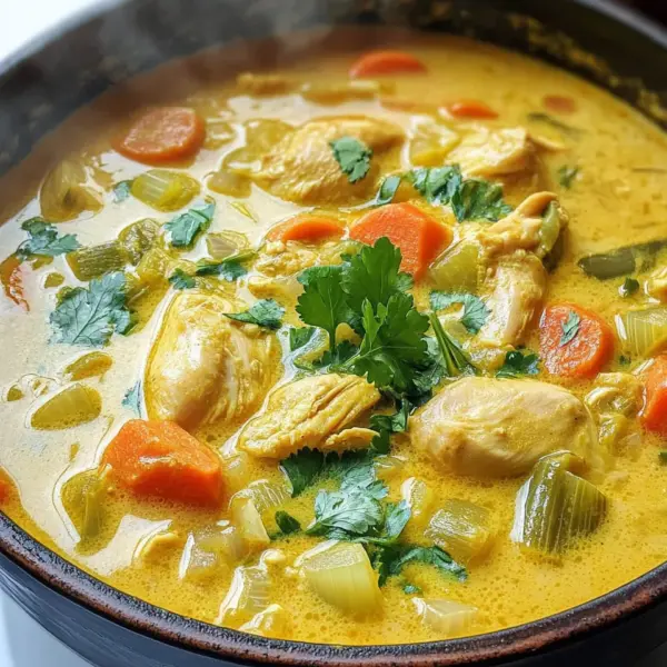 Currysuppe mit Hähnchen