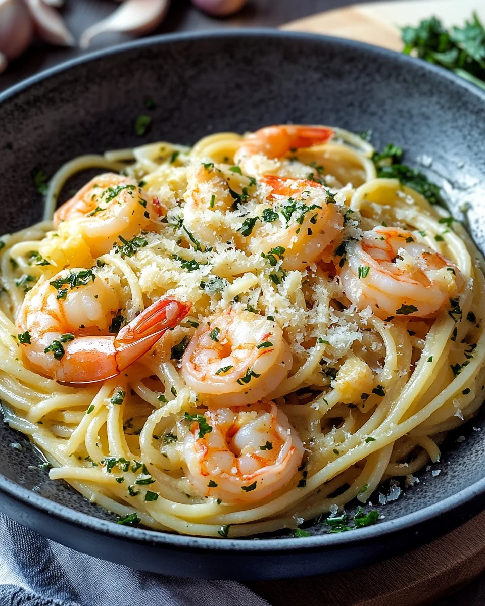 Garnelen Pasta mit Kräuterbutter und Knoblauch 22 Garnelen Pasta mit Kräuterbutter und Knoblauch