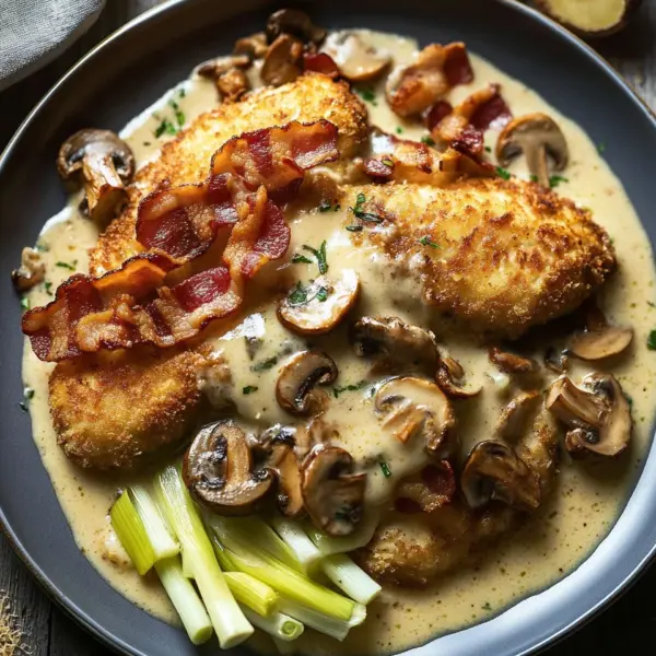 Geschmorte Schnitzelpfanne in köstlicher Jägersauce Rezept