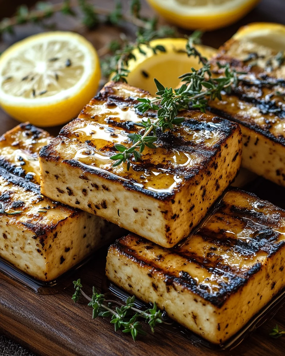 Griechischer gegrillter Tofu mit Zitrone und Thymian 19 Griechischer