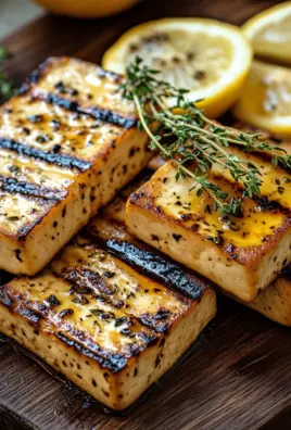 Griechischer gegrillter Tofu mit Zitrone und Thymian 30 Griechischer gegrillter Tofu mit Zitrone und Thymian