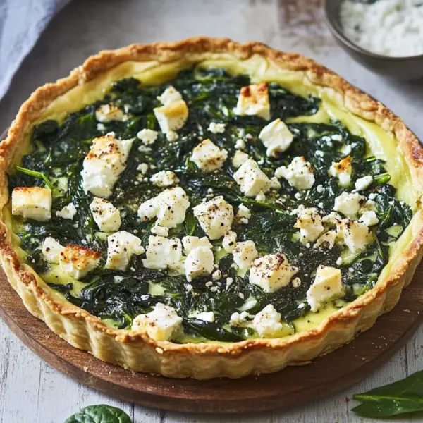 Herzhafte Quiche mit Spinat und Feta