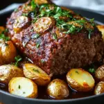 Herzhafter Hackbraten mit Ofenkartoffeln