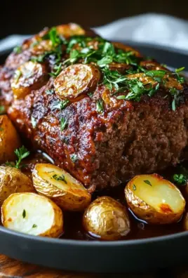 Herzhafter Hackbraten mit Ofenkartoffeln