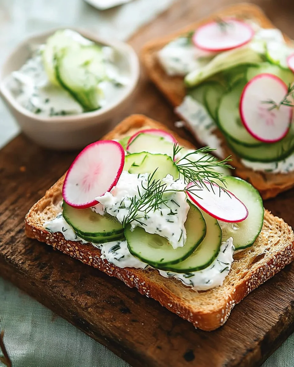 Knäckebrot with Cucumber Quark