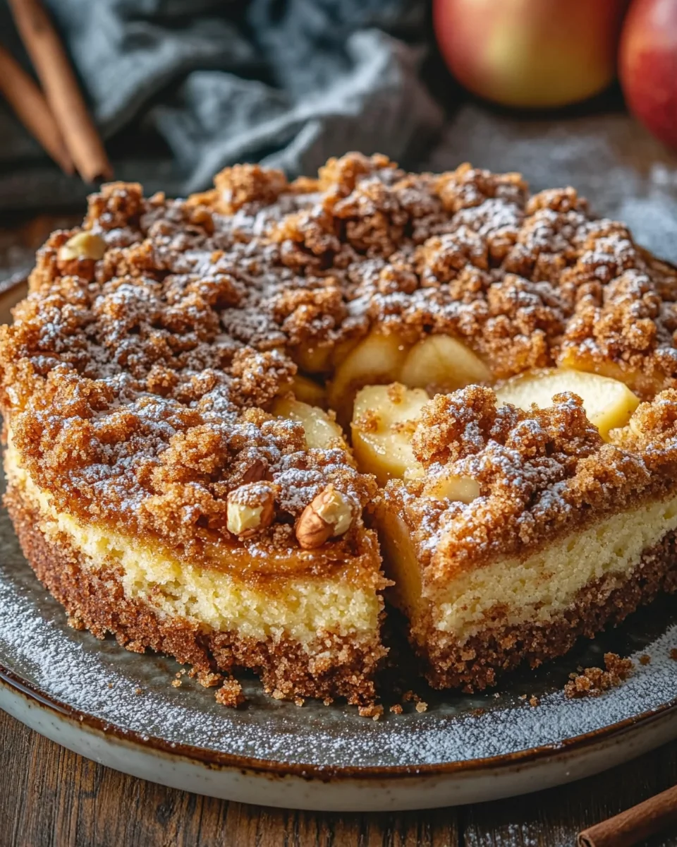 Marmorierter Apfel-Streuselkuchen mit Zimt und Nüssen 22 Marmorierter