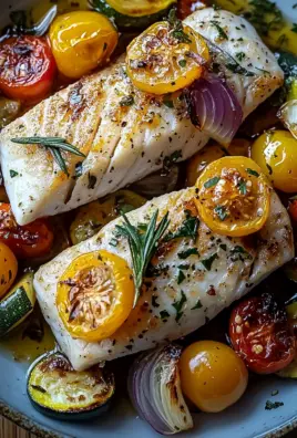 Mediterran Gebackene Fischfilets mit Gemüse 27 Mediterran Gebackene Fischfilets mit Gemüse