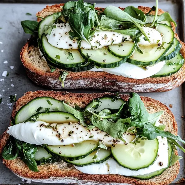 Mozzarella-Gurken-Sandwich mit Kresse