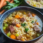 Nudelsuppe mit Rindfleisch