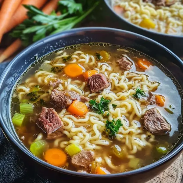 Nudelsuppe mit Rindfleisch