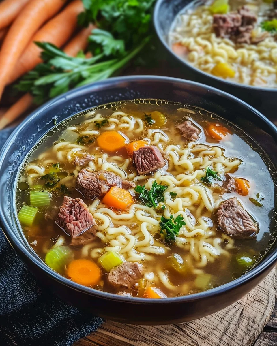 Nudelsuppe mit Rindfleisch