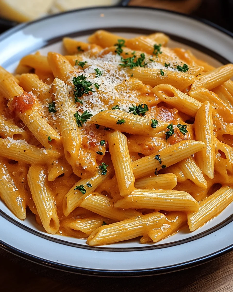 Penne in cremiger Paprikasoße