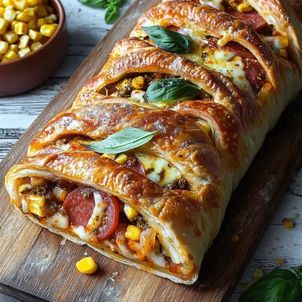 Pizza-Strudel aus fertigem Pizzateig