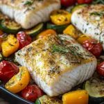 Rezept f&uuml;r mediterran gebackene Fischfilets mit Gem&uuml;se