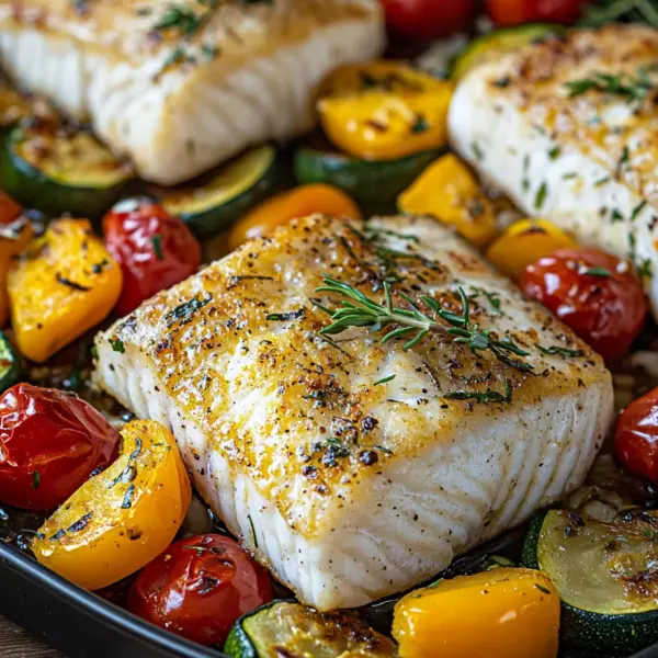 Rezept für mediterran gebackene Fischfilets mit Gemüse