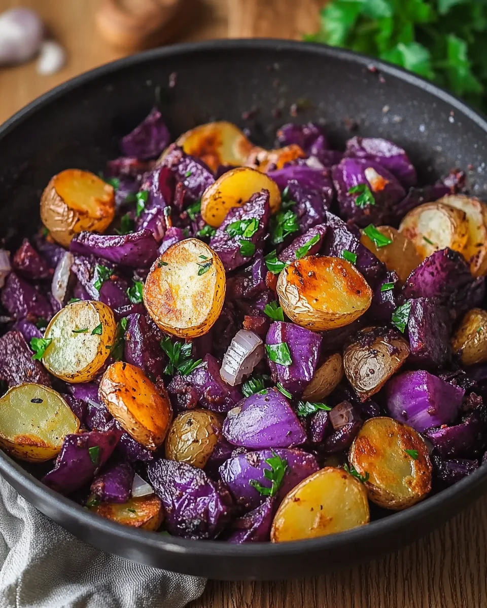 Rotkohl Pfanne mit Kartoffeln 25 Rotkohl