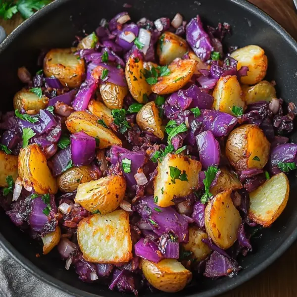 Rotkohl Pfanne mit Kartoffeln